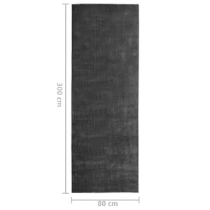 Waschbarer Teppichläufer Anthrazit 80x300 cm