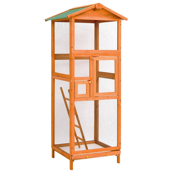 Vogelkäfig 68x62x166 cm Massivholz Fichte