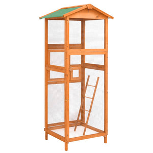 Vogelkäfig 68x62x166 cm Massivholz Fichte