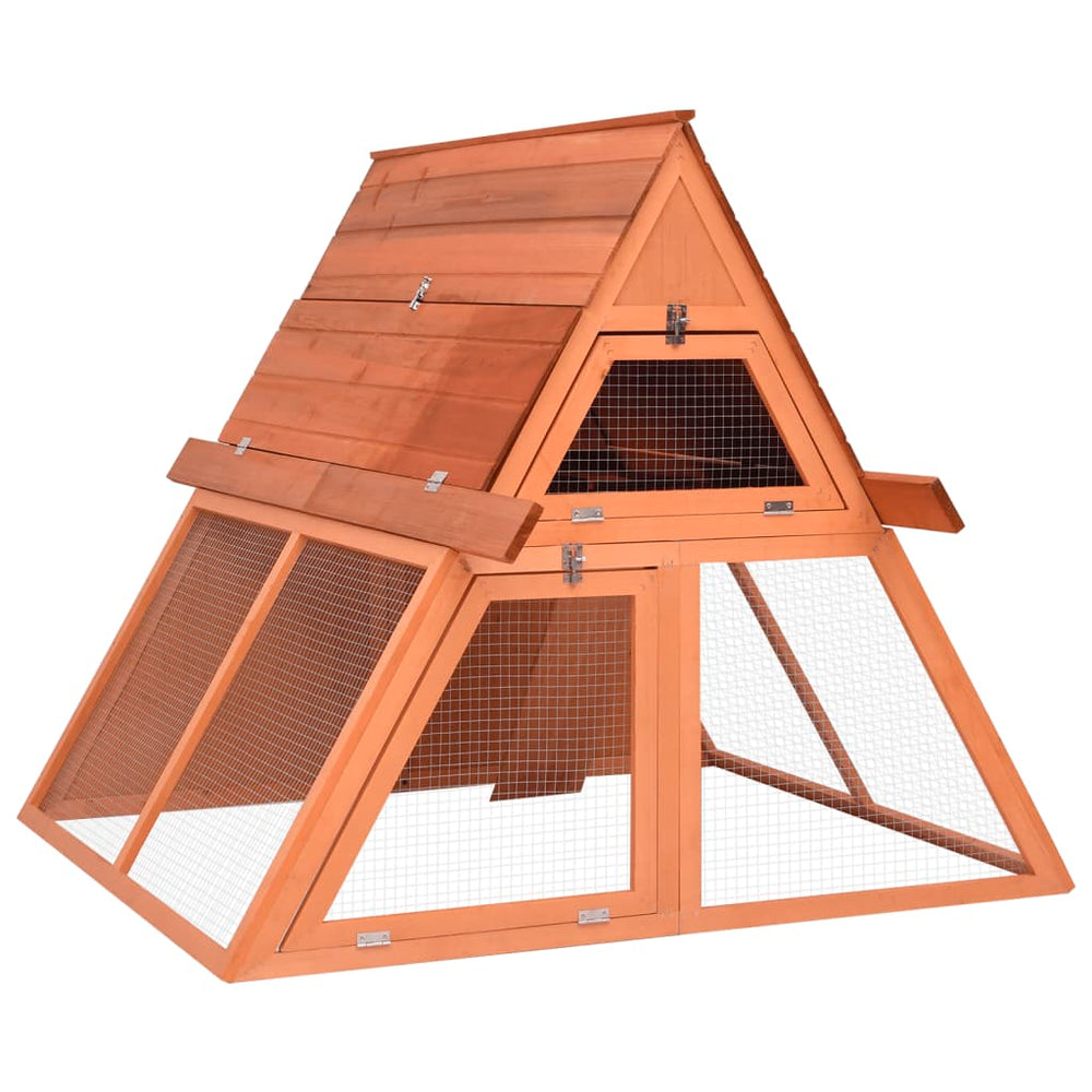 Kaninchenstall 152x127x109,5 cm Massivholz Tanne