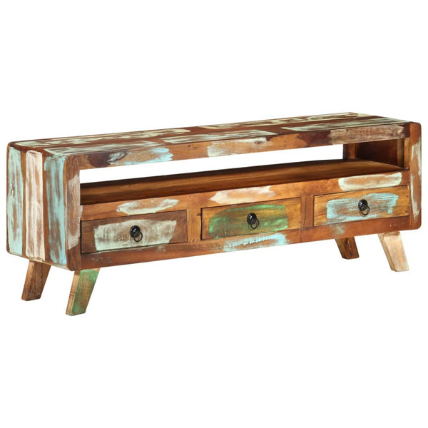 TV-Schrank Altholz Massiv Mehrfarbig 110 cm