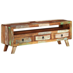 TV-Schrank Altholz Massiv Mehrfarbig 110 cm