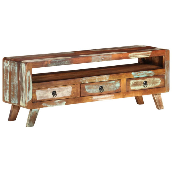 TV-Schrank Altholz Massiv Mehrfarbig 110 cm