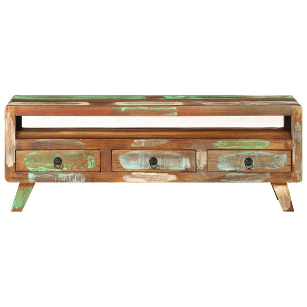 TV-Schrank Altholz Massiv Mehrfarbig 110 cm