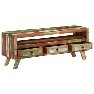TV-Schrank Altholz Massiv Mehrfarbig 110 cm