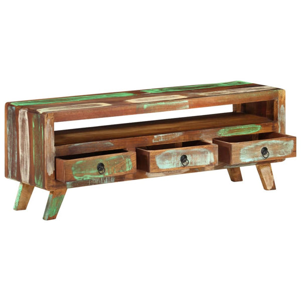TV-Schrank Altholz Massiv Mehrfarbig 110 cm