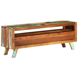 TV-Schrank Altholz Massiv Mehrfarbig 110 cm