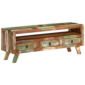 TV-Schrank Altholz Massiv Mehrfarbig 110 cm