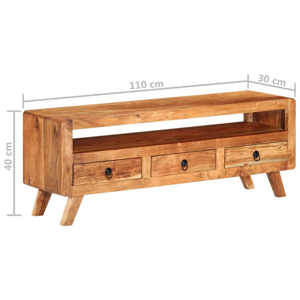 Meuble TV vidaXL 110x30x40 cm Bois d'acacia massif