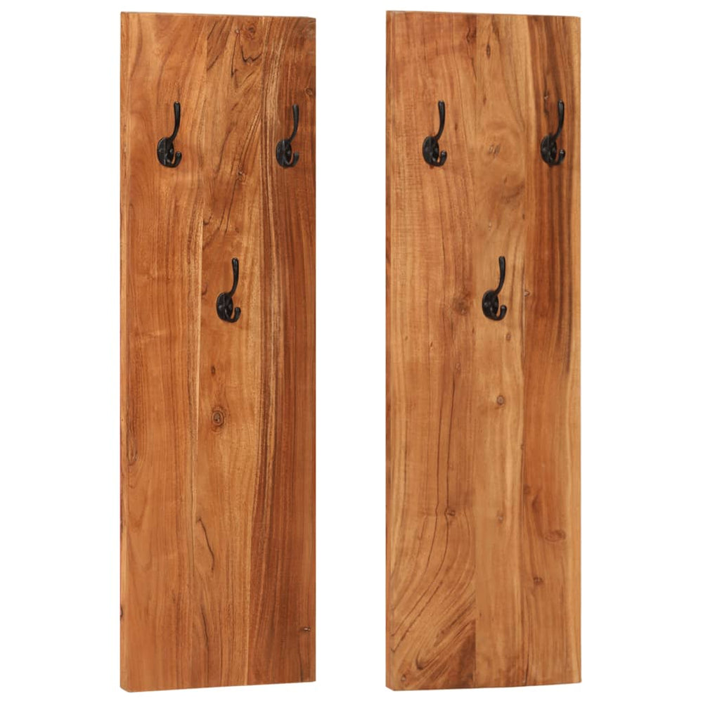 Wandgarderobe Akazie Massivholz 2er Set