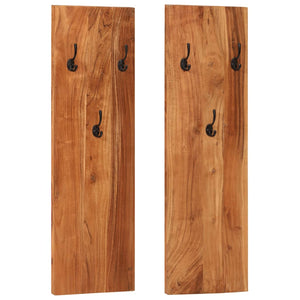 Wandgarderobe Akazie Massivholz 2er Set