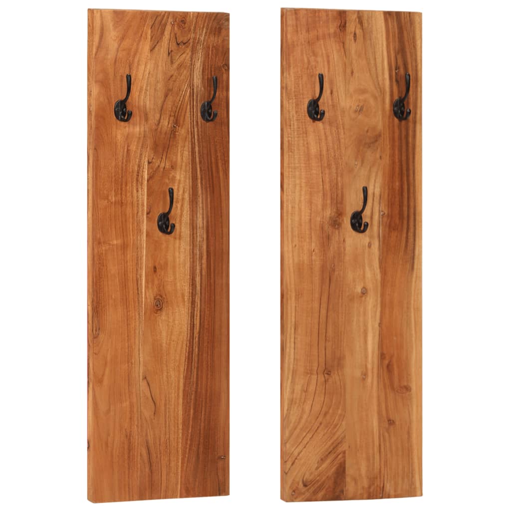 Wandgarderobe Akazie Massivholz 2er Set