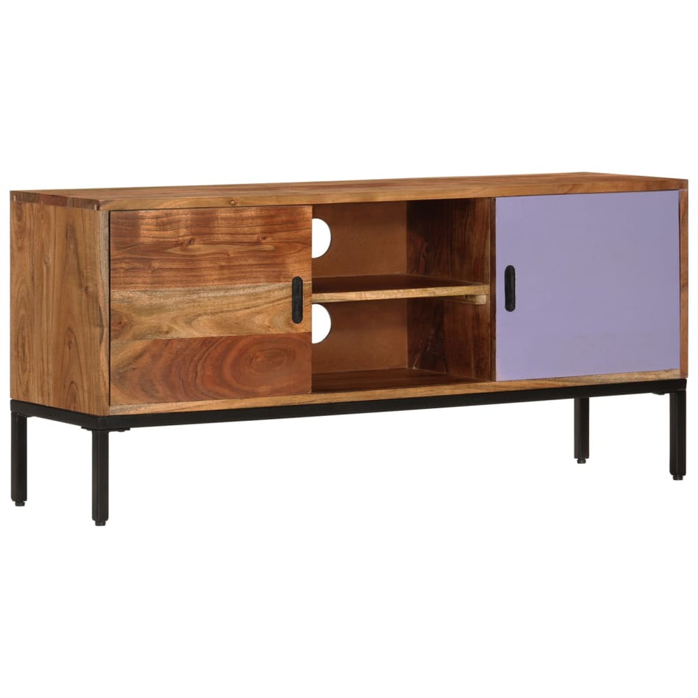 TV-Schrank Akazie Massivholz 110 cm Honigbraun/Grau