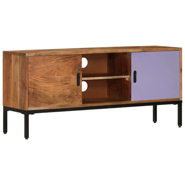 TV-Schrank Akazie Massivholz 110 cm Honigbraun/Grau