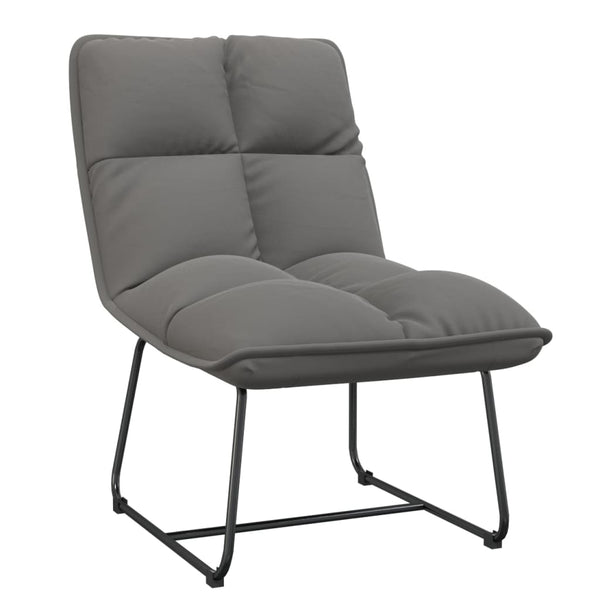 vidaXL Chaise longue avec cadre en métal Gris clair Velours