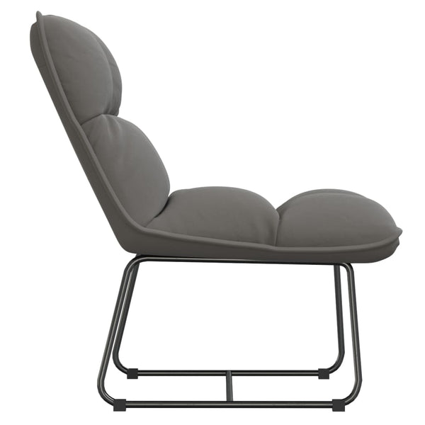 vidaXL Chaise longue avec cadre en métal Gris clair Velours