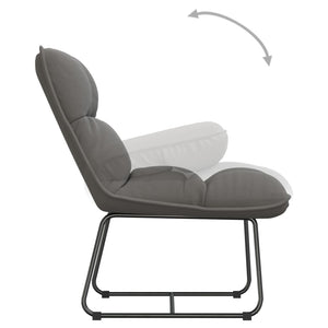 vidaXL Chaise longue avec cadre en métal Gris clair Velours