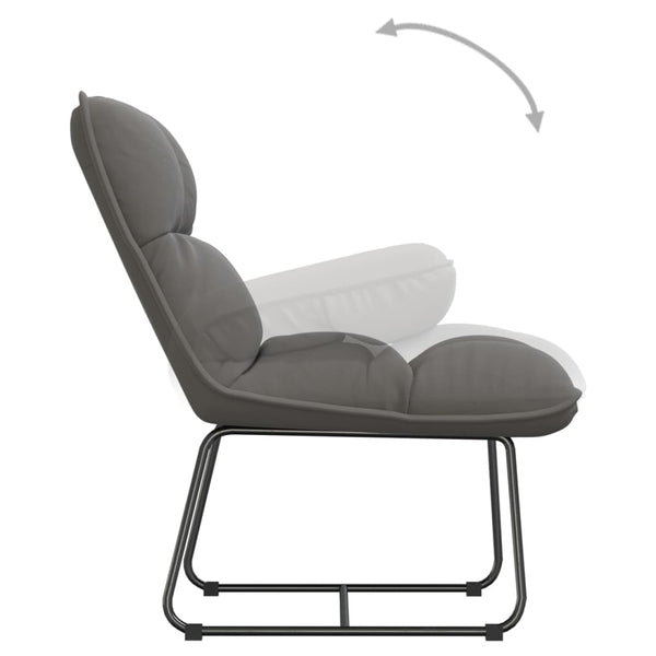 vidaXL Chaise longue avec cadre en métal Gris clair Velours
