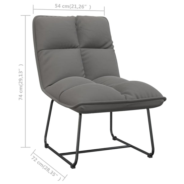 vidaXL Chaise longue avec cadre en métal Gris clair Velours