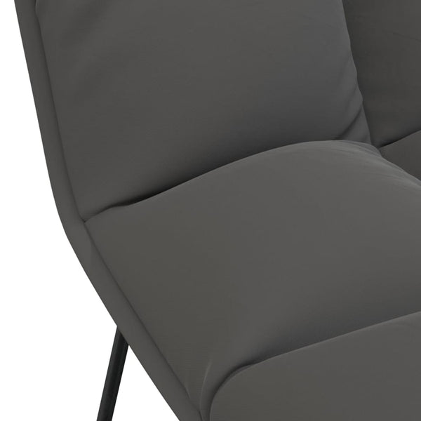 Dunkelgrauer Samt Relaxstuhl mit Metallgestell