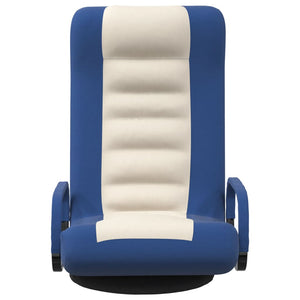 Drehbarer Bodenstuhl Blau/Creme Stoff