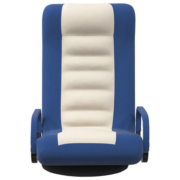 Drehbarer Bodenstuhl Blau/Creme Stoff