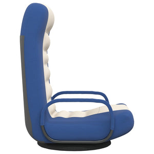 Drehbarer Bodenstuhl Blau/Creme Stoff