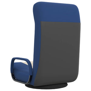 Drehbarer Bodenstuhl Blau/Creme Stoff