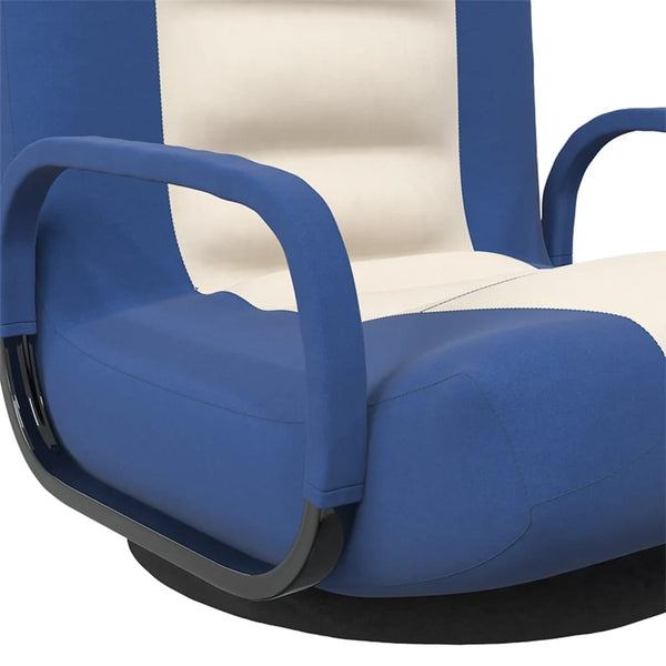 Drehbarer Bodenstuhl Blau/Creme Stoff