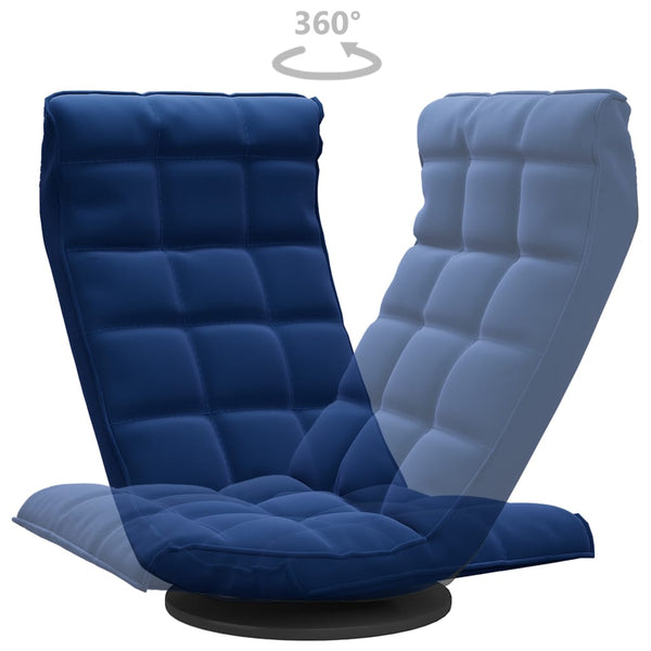 Drehbarer Bodenstuhl Blau Samt