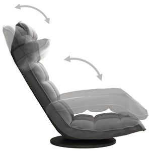 vidaXL Chaise de sol pivotante velours gris foncé