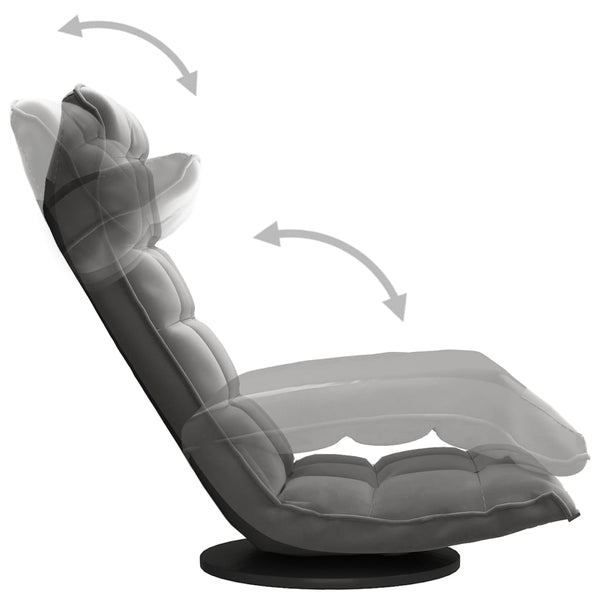 vidaXL Chaise de sol pivotante velours gris foncé