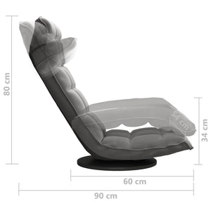 vidaXL Chaise de sol pivotante velours gris foncé