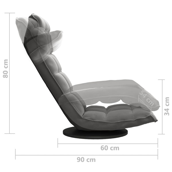 vidaXL Chaise de sol pivotante velours gris foncé