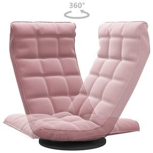 Drehbarer Bodenstuhl Rosa Samt