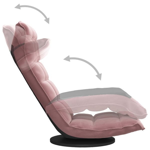 Drehbarer Bodenstuhl Rosa Samt