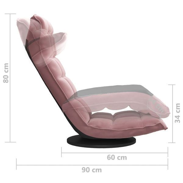 Drehbarer Bodenstuhl Rosa Samt