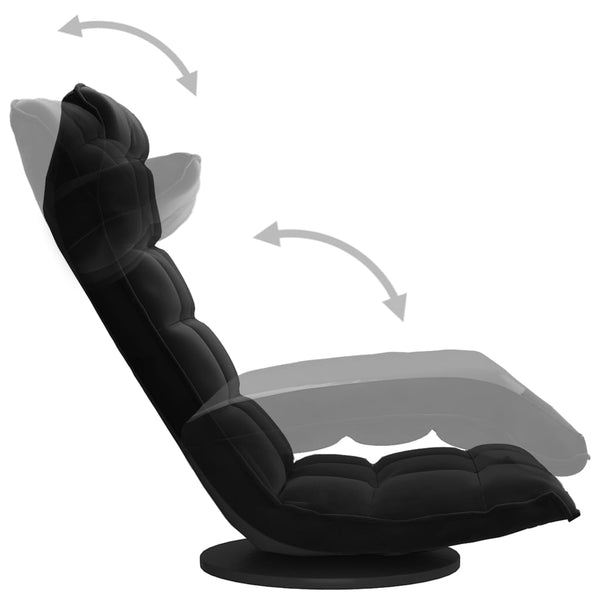Drehbarer Bodenstuhl Schwarz Samt