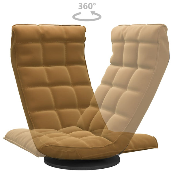 vidaXL Chaise de sol pivotante velours marron