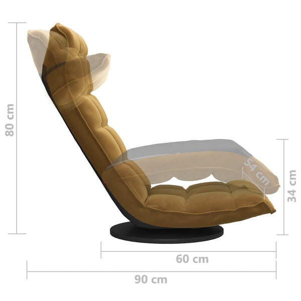 vidaXL Chaise de sol pivotante velours marron