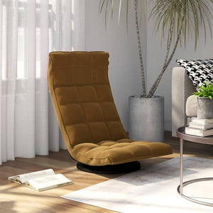 vidaXL Chaise de sol pivotante velours marron