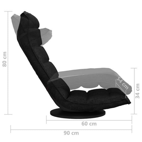 Drehbarer Bodenstuhl Schwarz Stoff