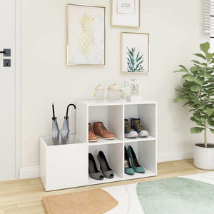 vidaXL Meuble à chaussures de couloir Blanc 105x35,5x70 cm Bois d'ingénierie