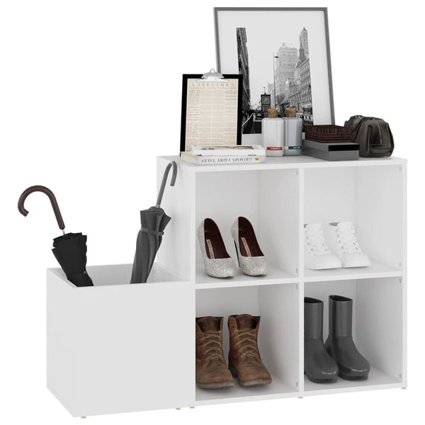 vidaXL Meuble à chaussures de couloir Blanc 105x35,5x70 cm Bois d'ingénierie