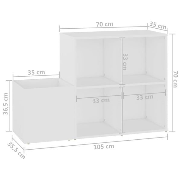 vidaXL Meuble à chaussures de couloir Blanc 105x35,5x70 cm Bois d'ingénierie