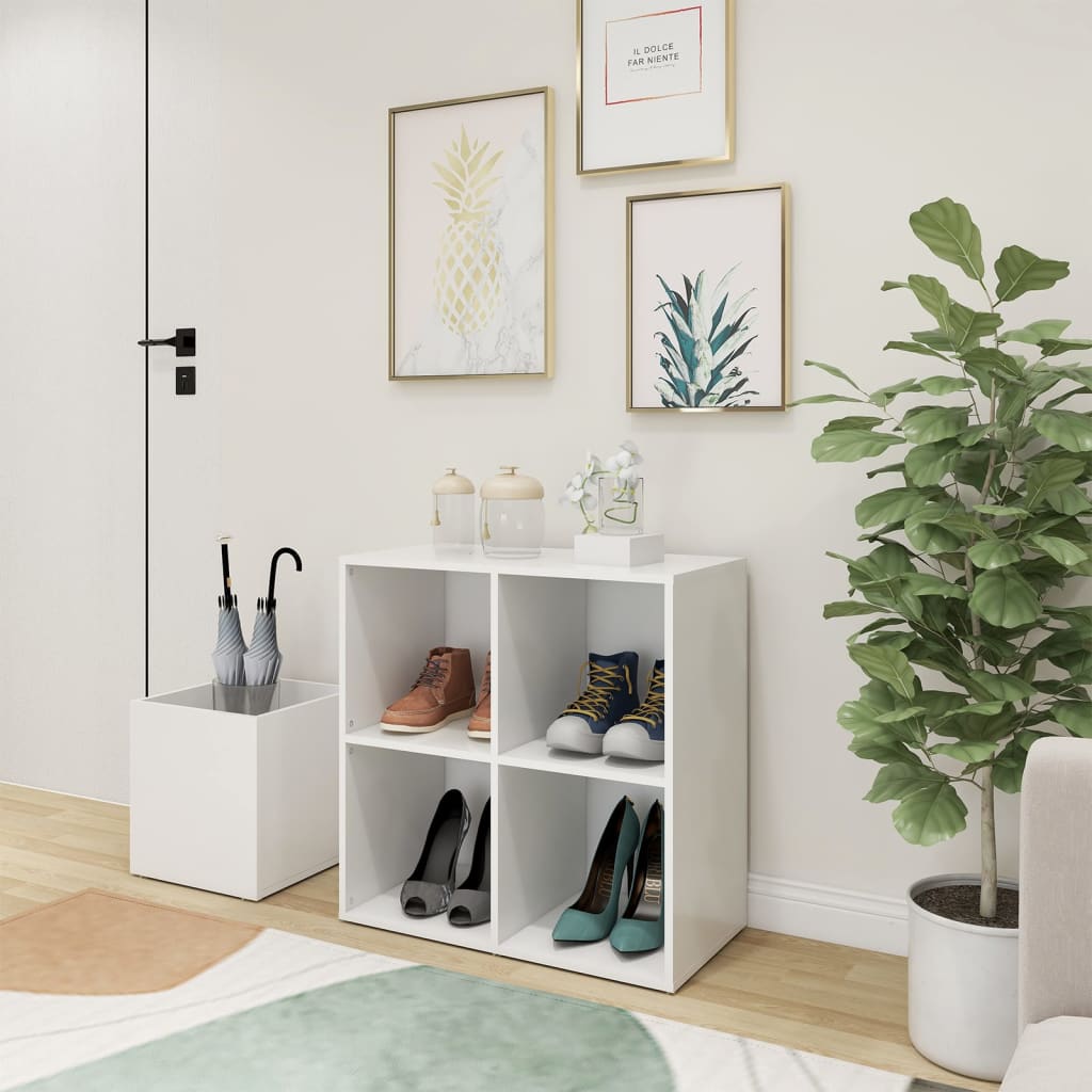vidaXL Meuble à chaussures de couloir Blanc 105x35,5x70 cm Bois d'ingénierie