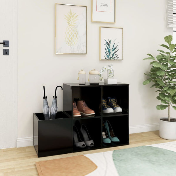 Schuhschrank Schwarz 105 cm