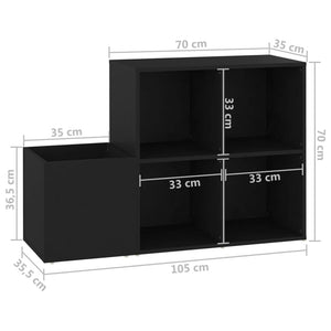 Schuhschrank Schwarz 105 cm