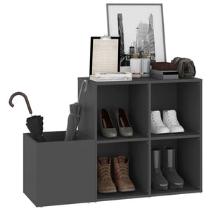 Grauer Schuhschrank für den Flur, 105 cm