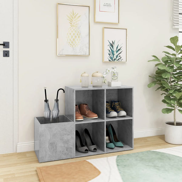 Betongrauer Schuhschrank für Flur, 105 cm